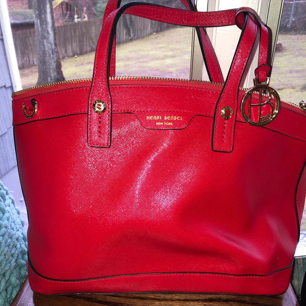 Very lightly used fire truck red HenriBendel purse
